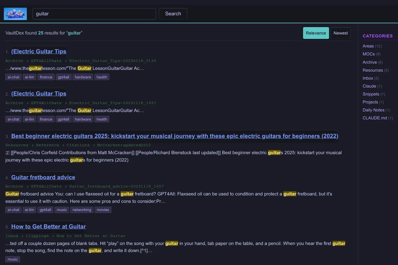 VaultDex screenshot