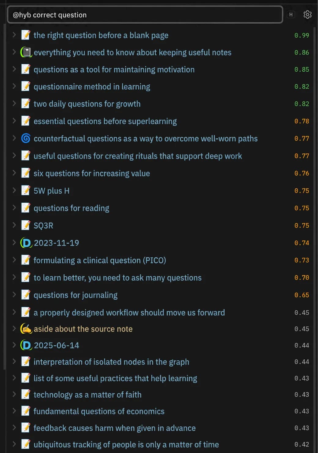 Hybrid Search screenshot