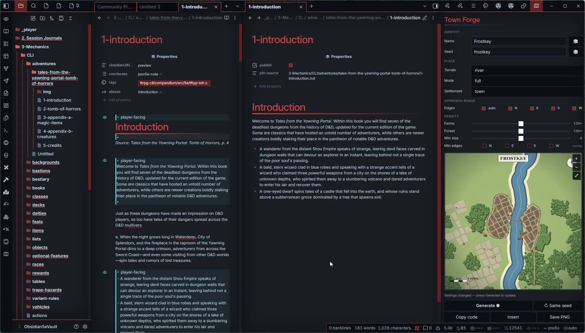 Player Facing Notes screenshot