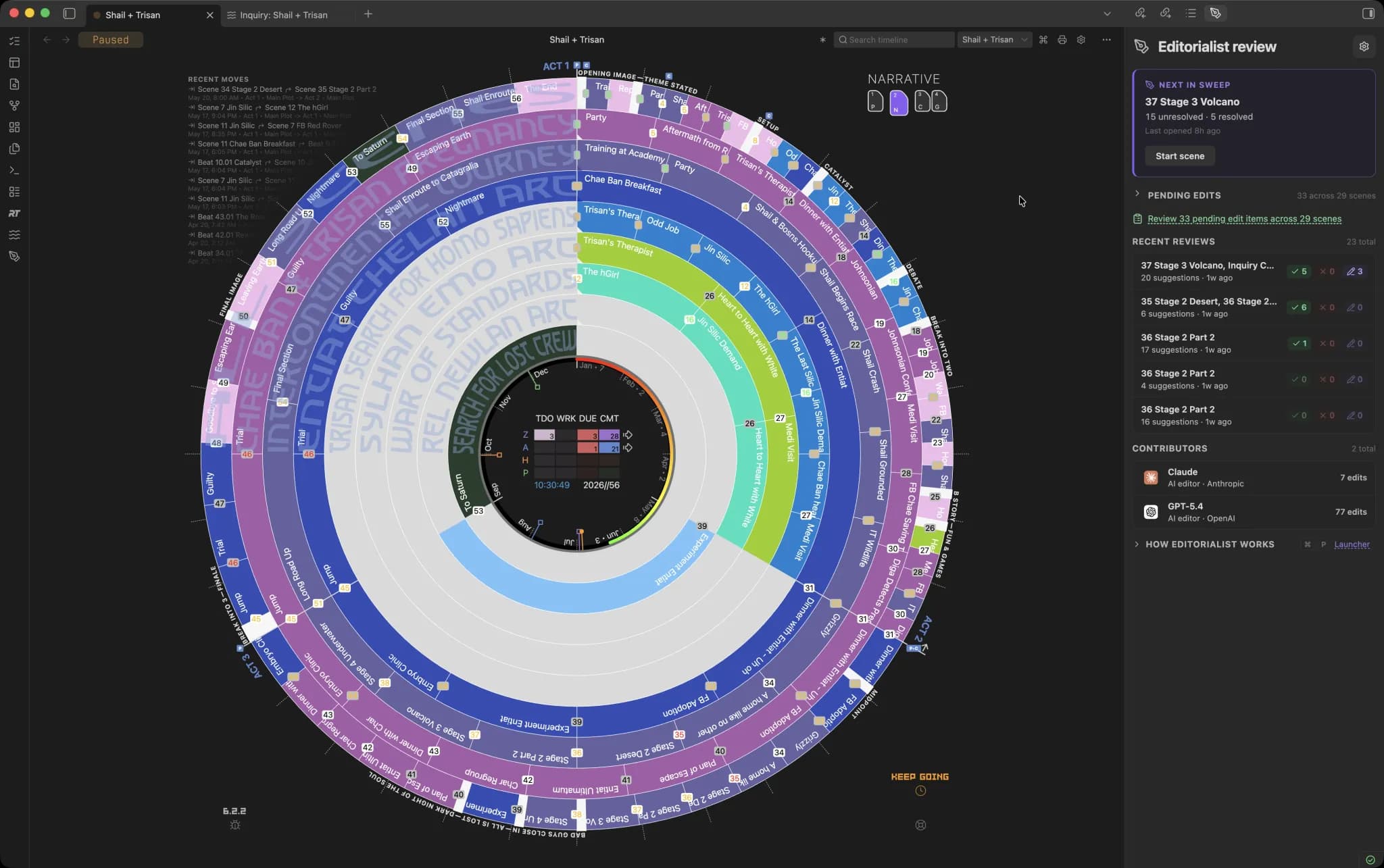 Radial timeline screenshot