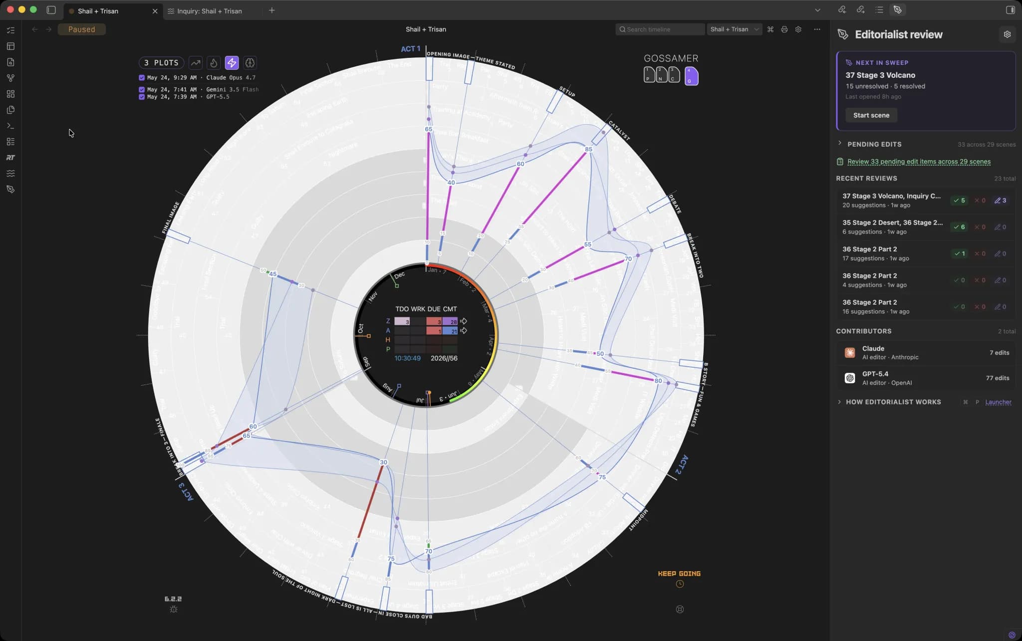 Radial timeline screenshot