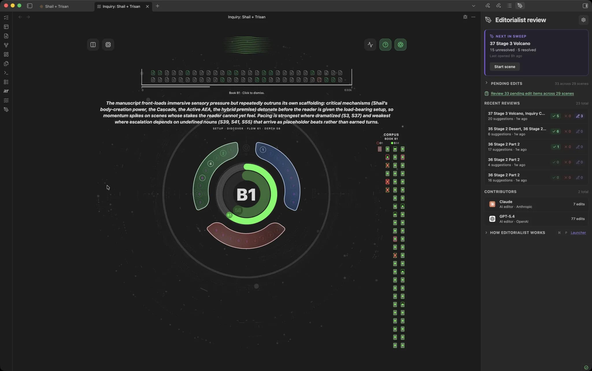 Radial timeline screenshot
