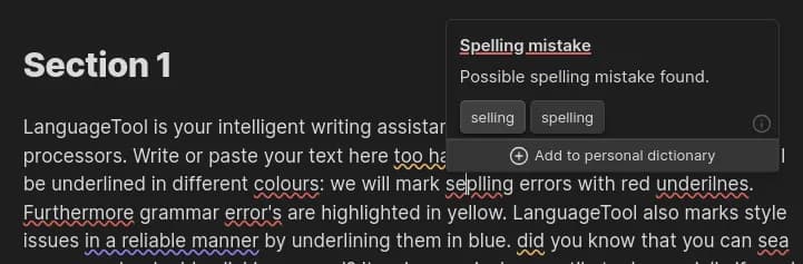 LanguageTool screenshot