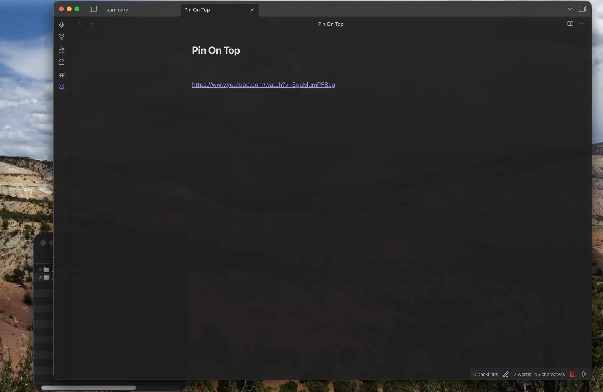 Pin on Top screenshot