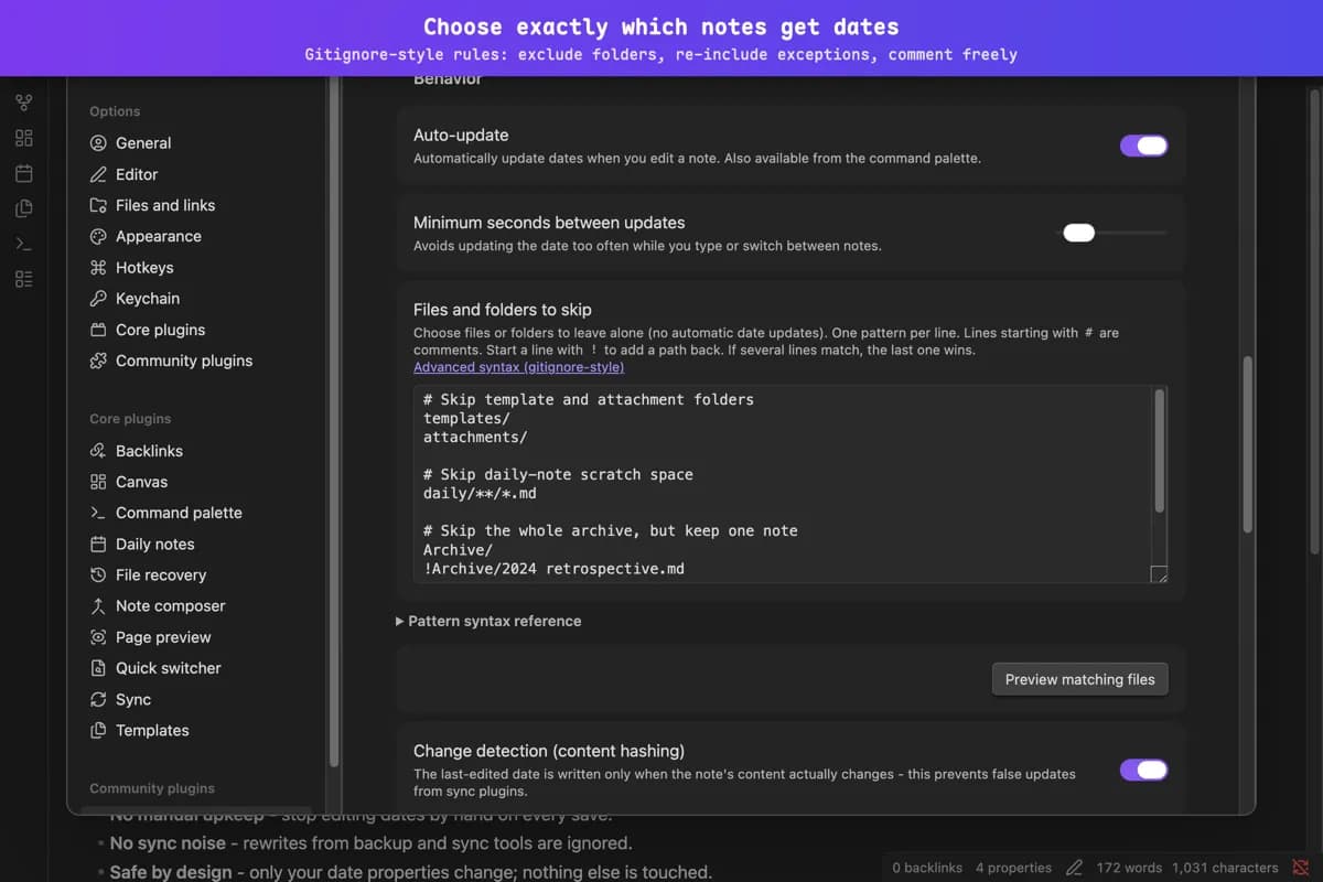 Frontmatter Date Manager screenshot