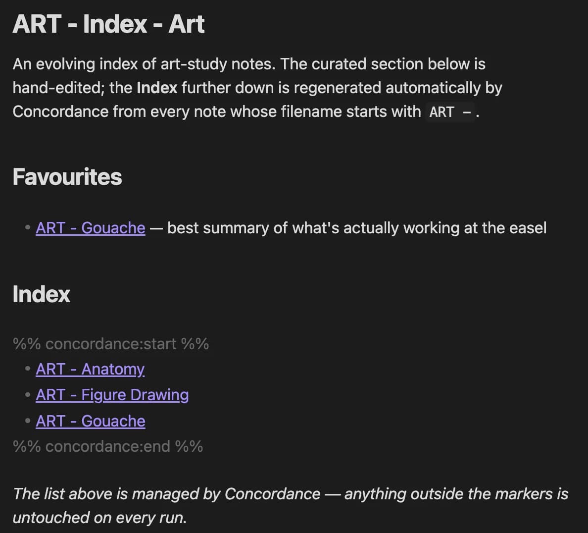 Concordance screenshot