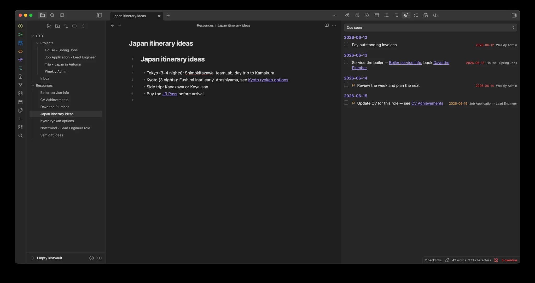 GTD Flow screenshot