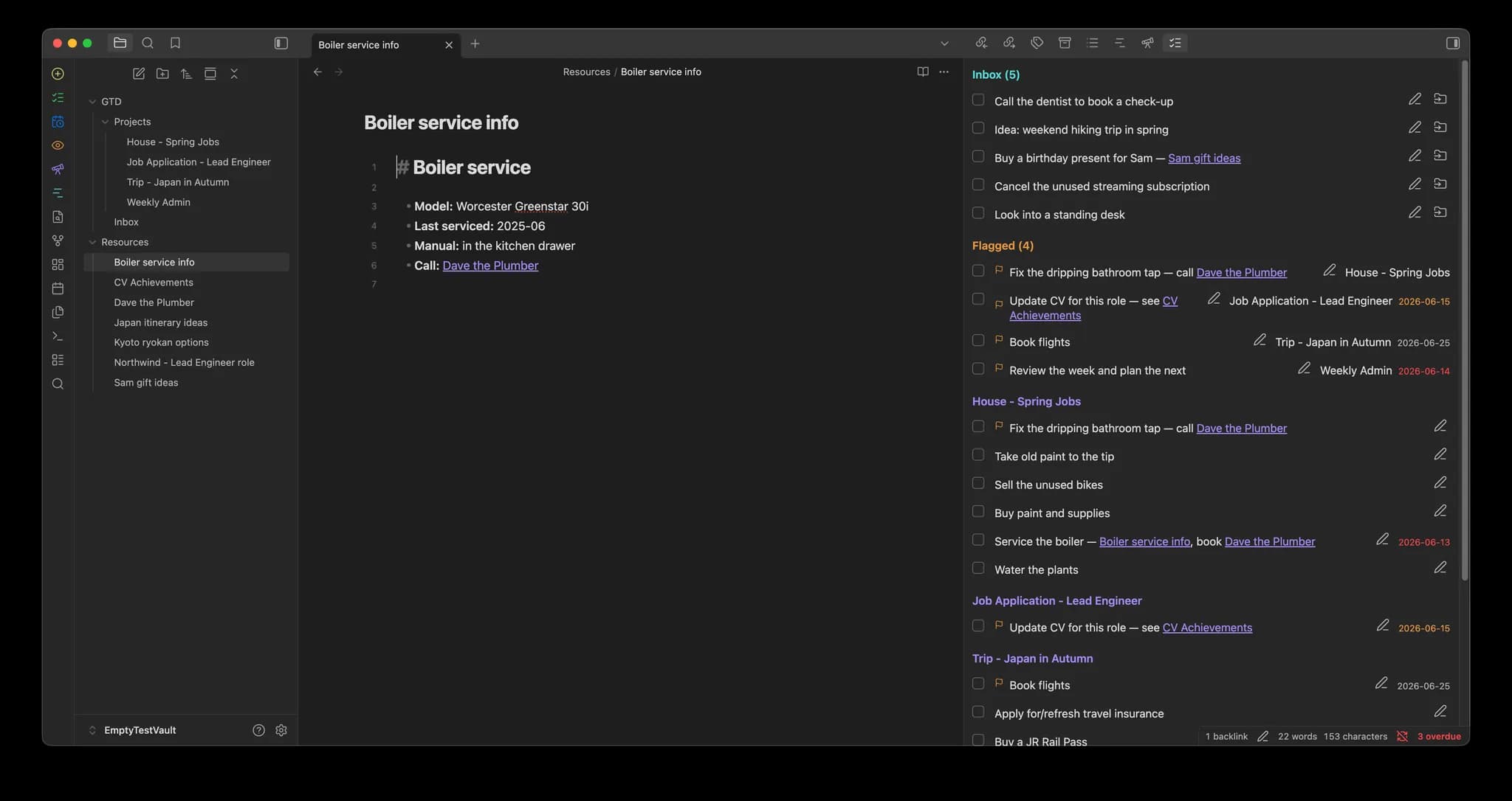 GTD Flow screenshot