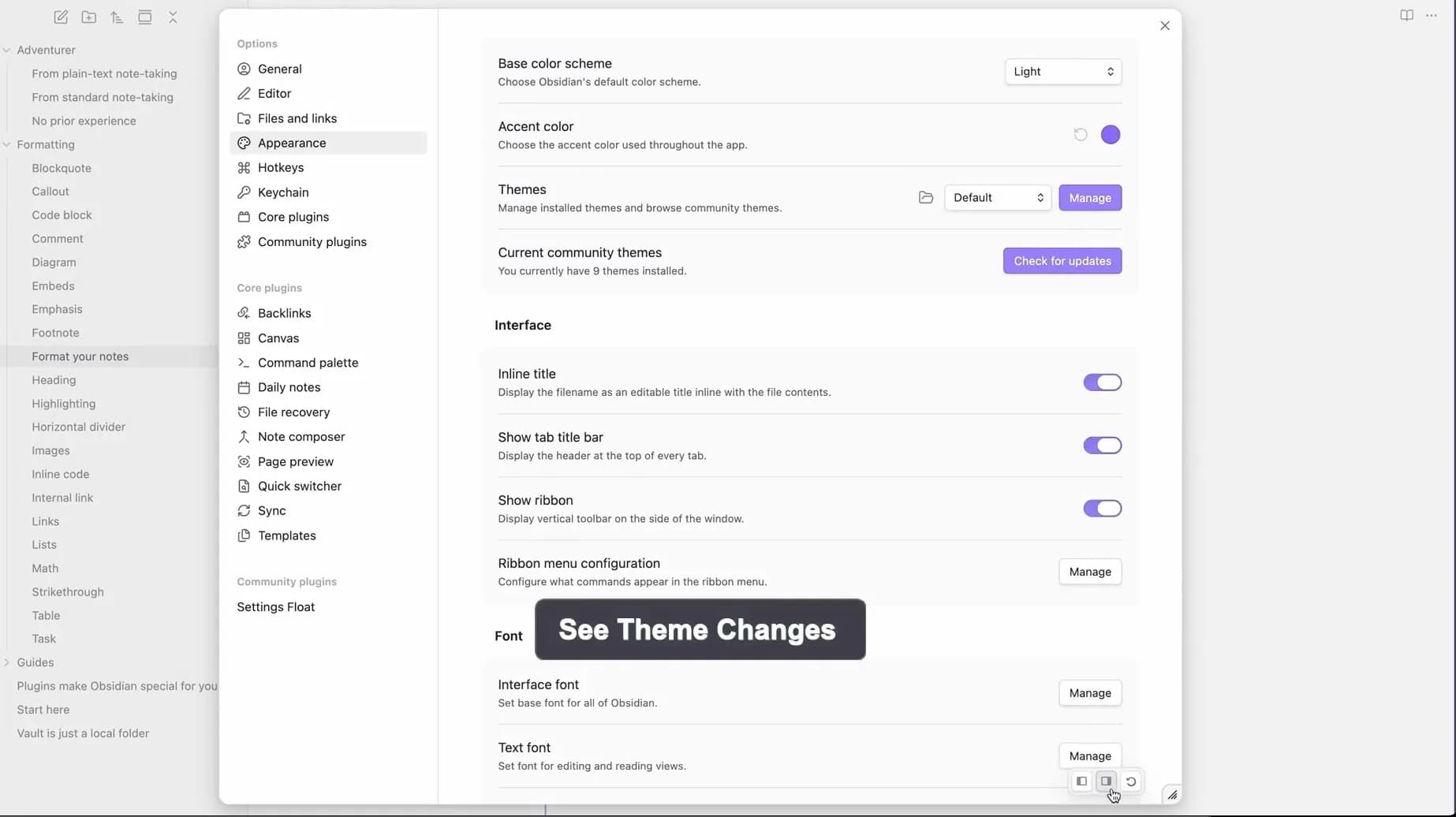Settings Float screenshot