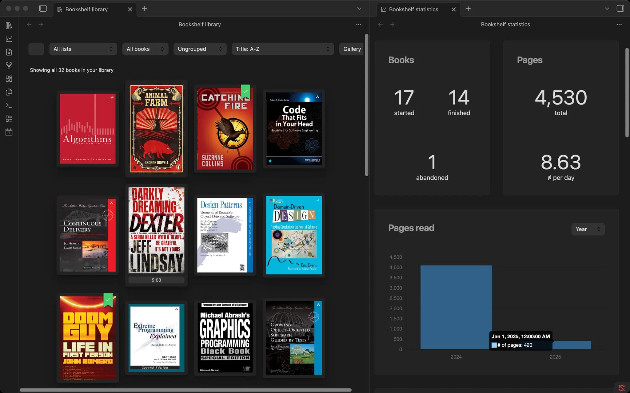 Bookshelf screenshot