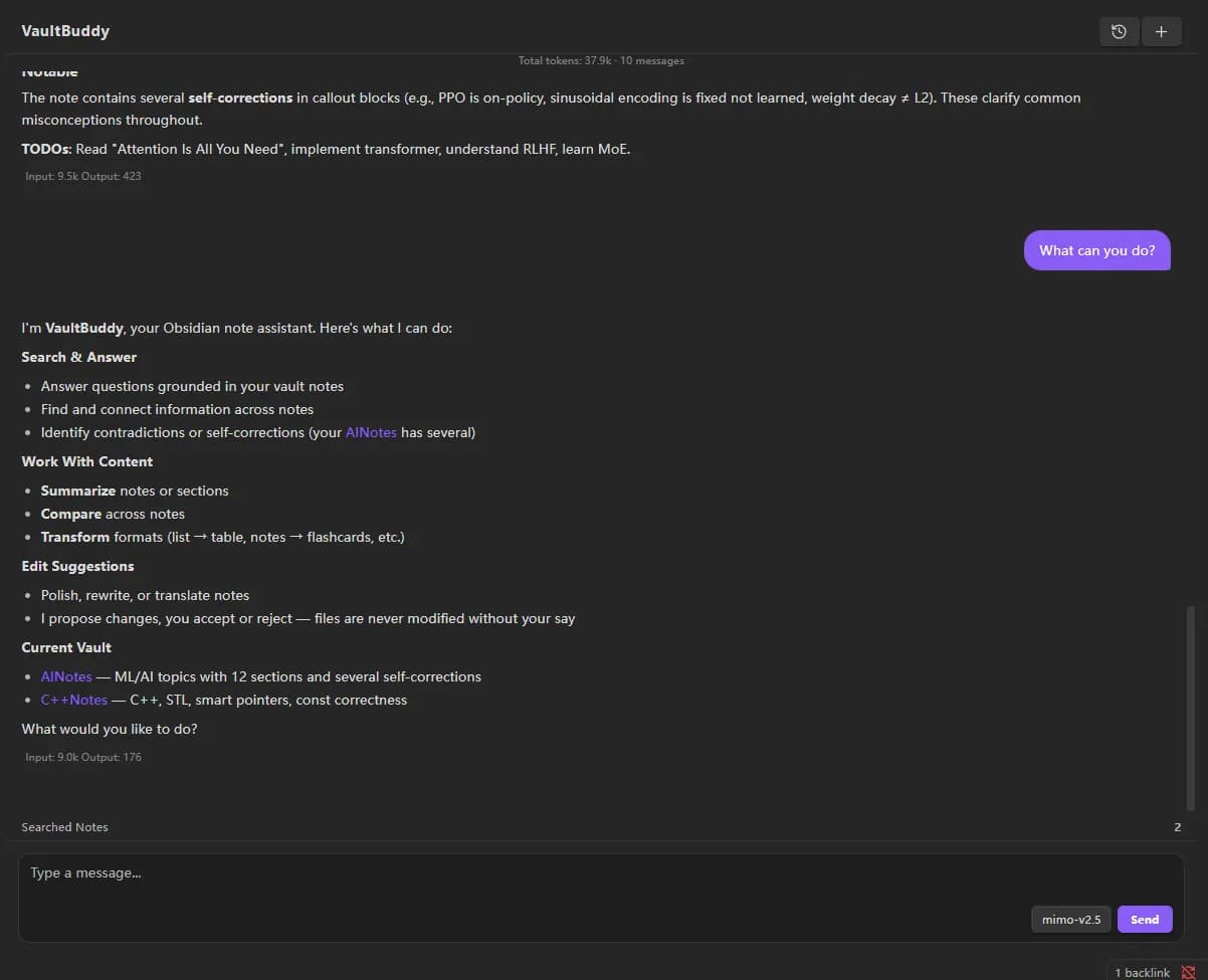 VaultBuddy screenshot