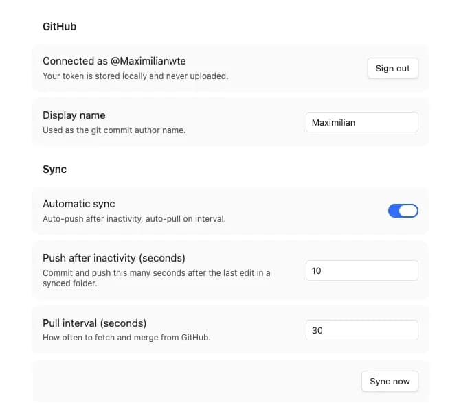 CoNote Git screenshot