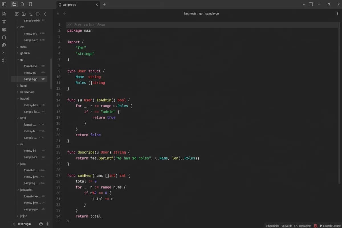 Code Workbench screenshot