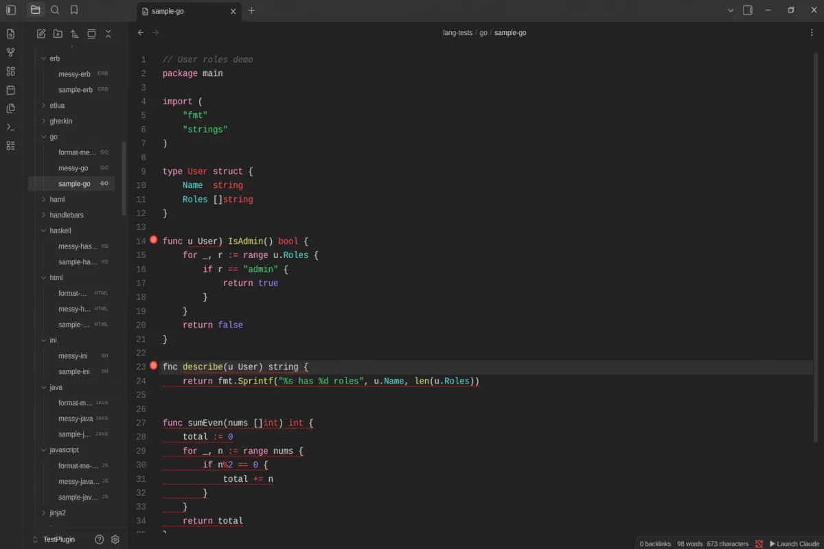 Code Workbench screenshot
