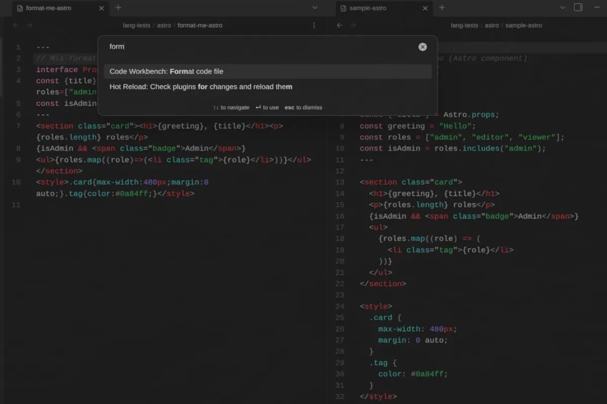 Code Workbench screenshot
