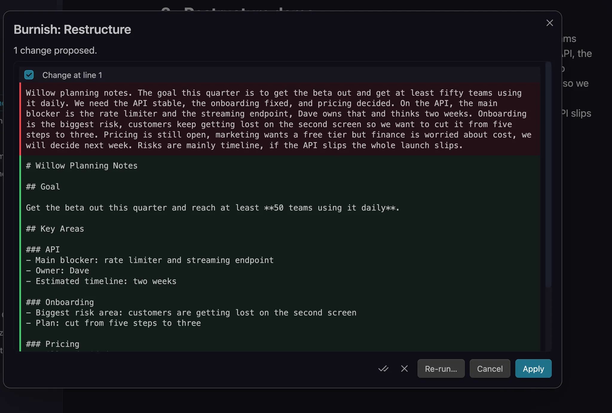 Burnish screenshot