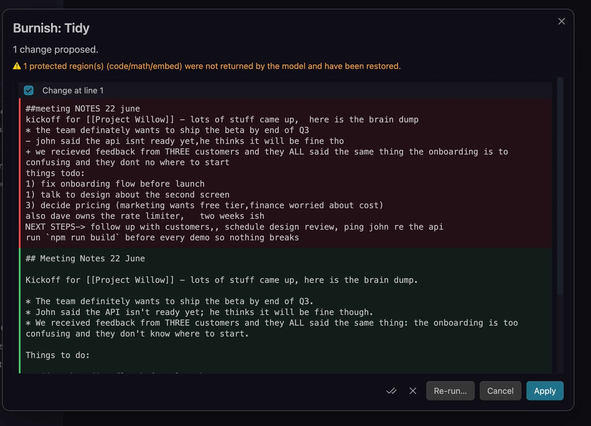 Burnish screenshot