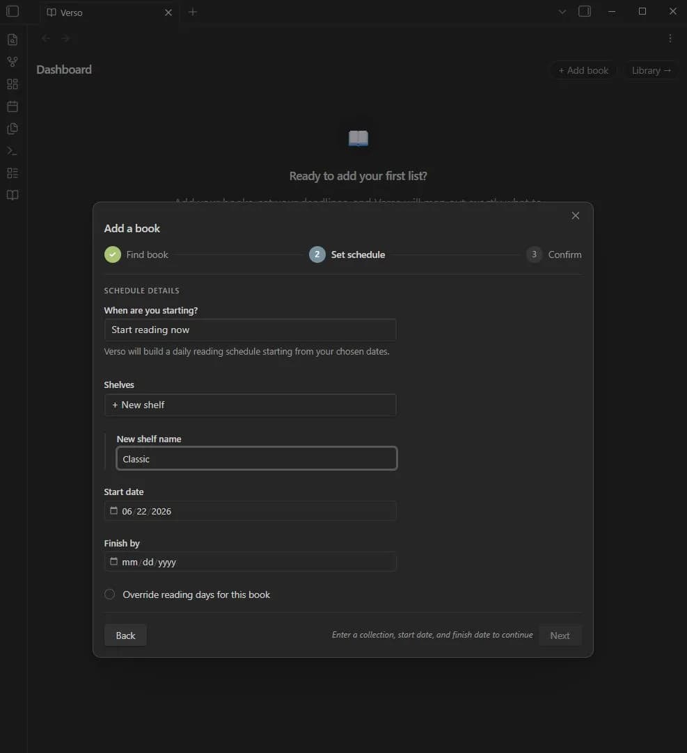 Verso screenshot