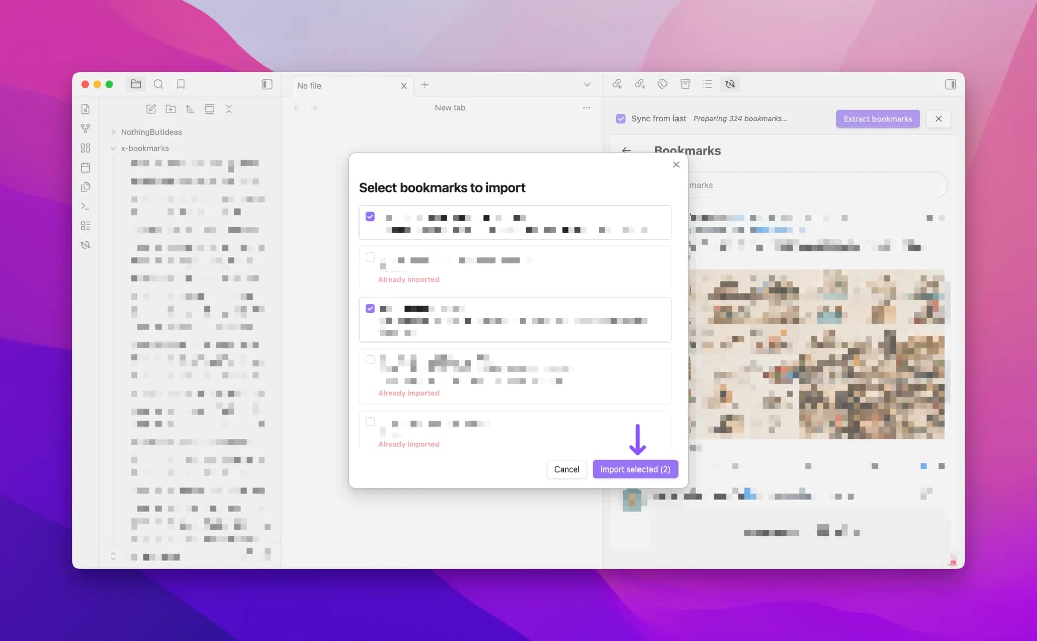 X Bookmarks Sync screenshot