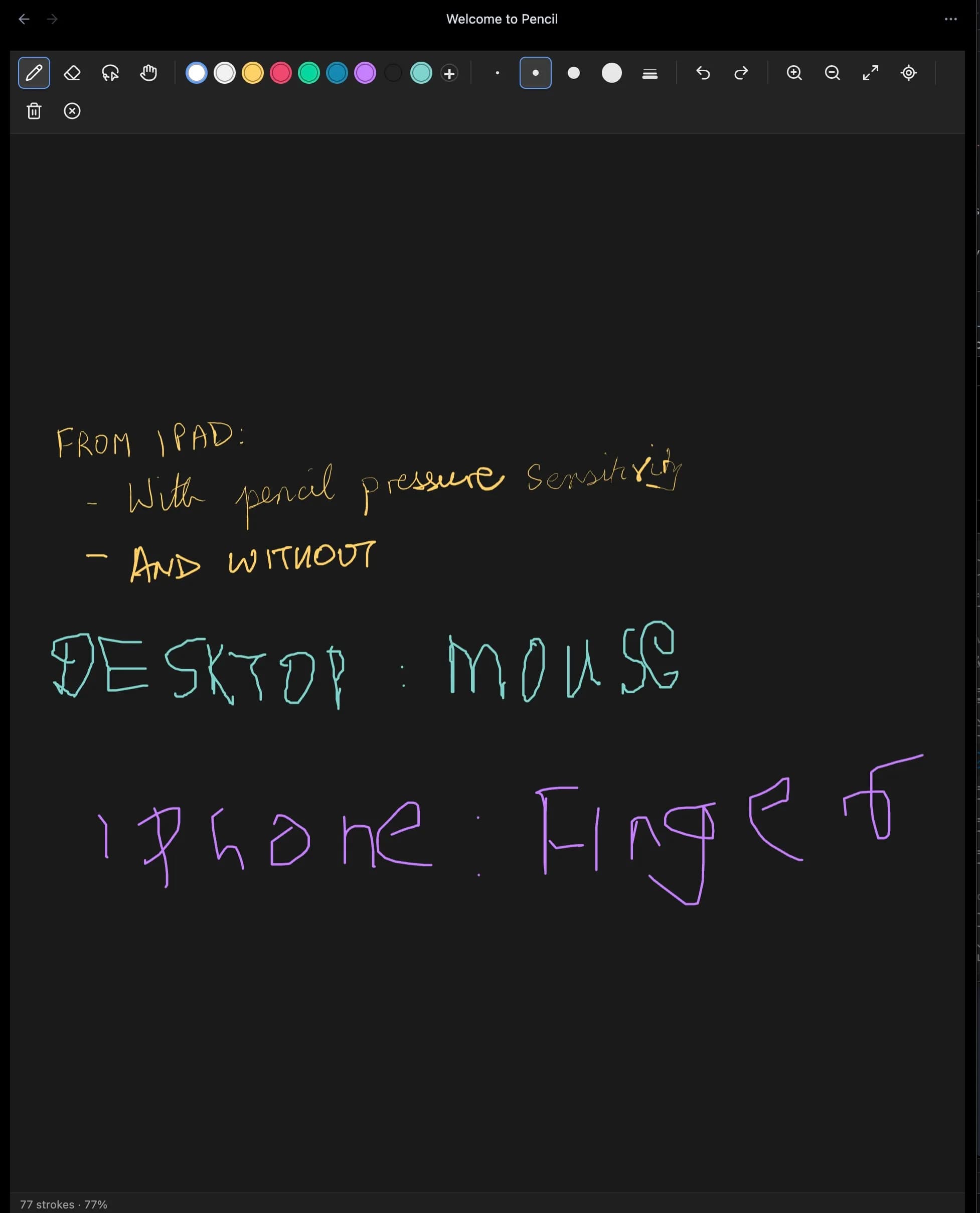 Pencil screenshot