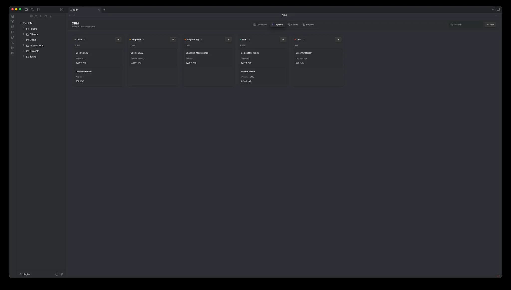 Vault CRM screenshot