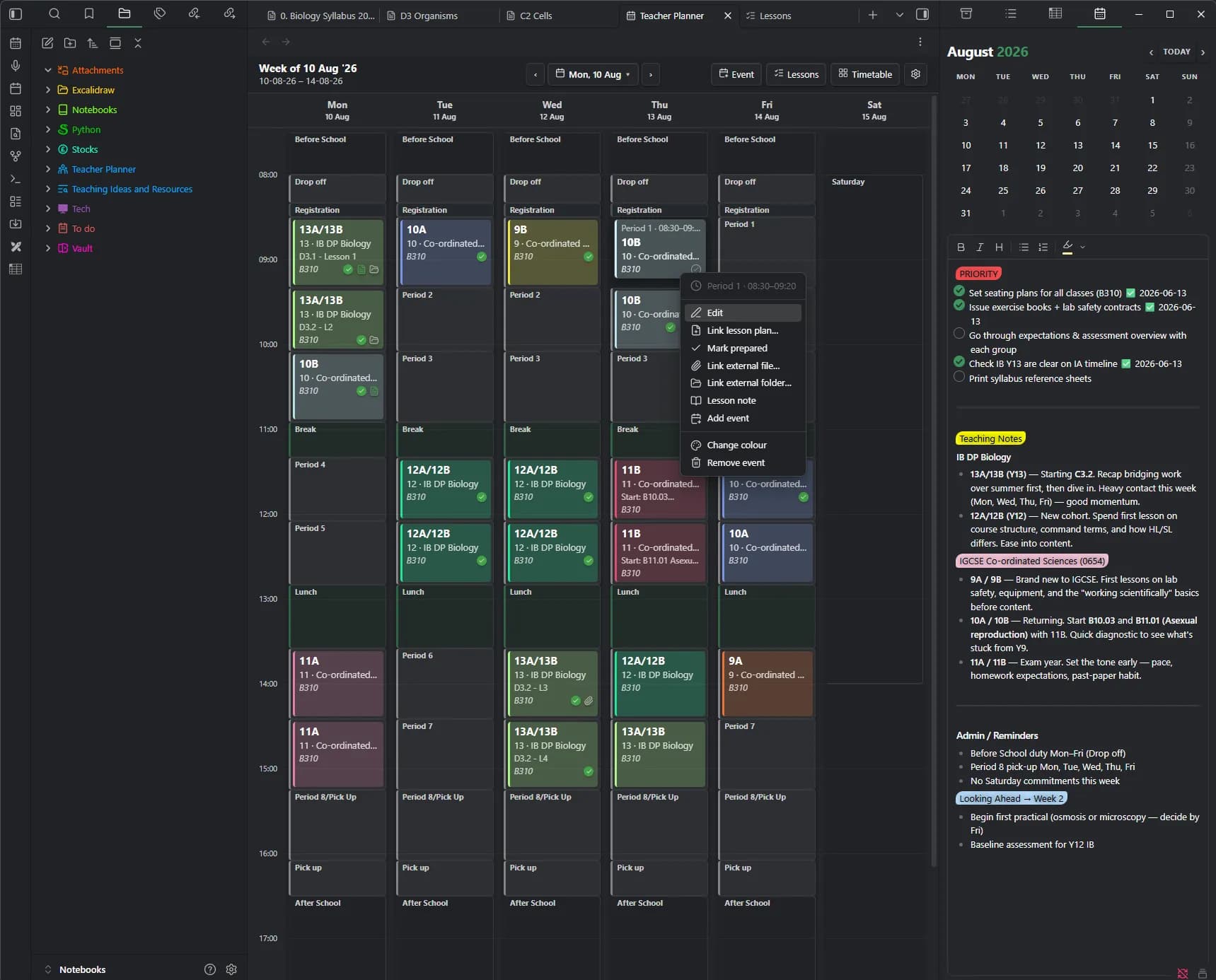 Teacher Planner screenshot
