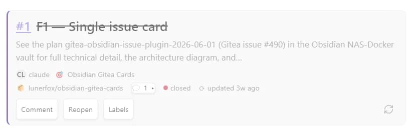Gitea Cards screenshot