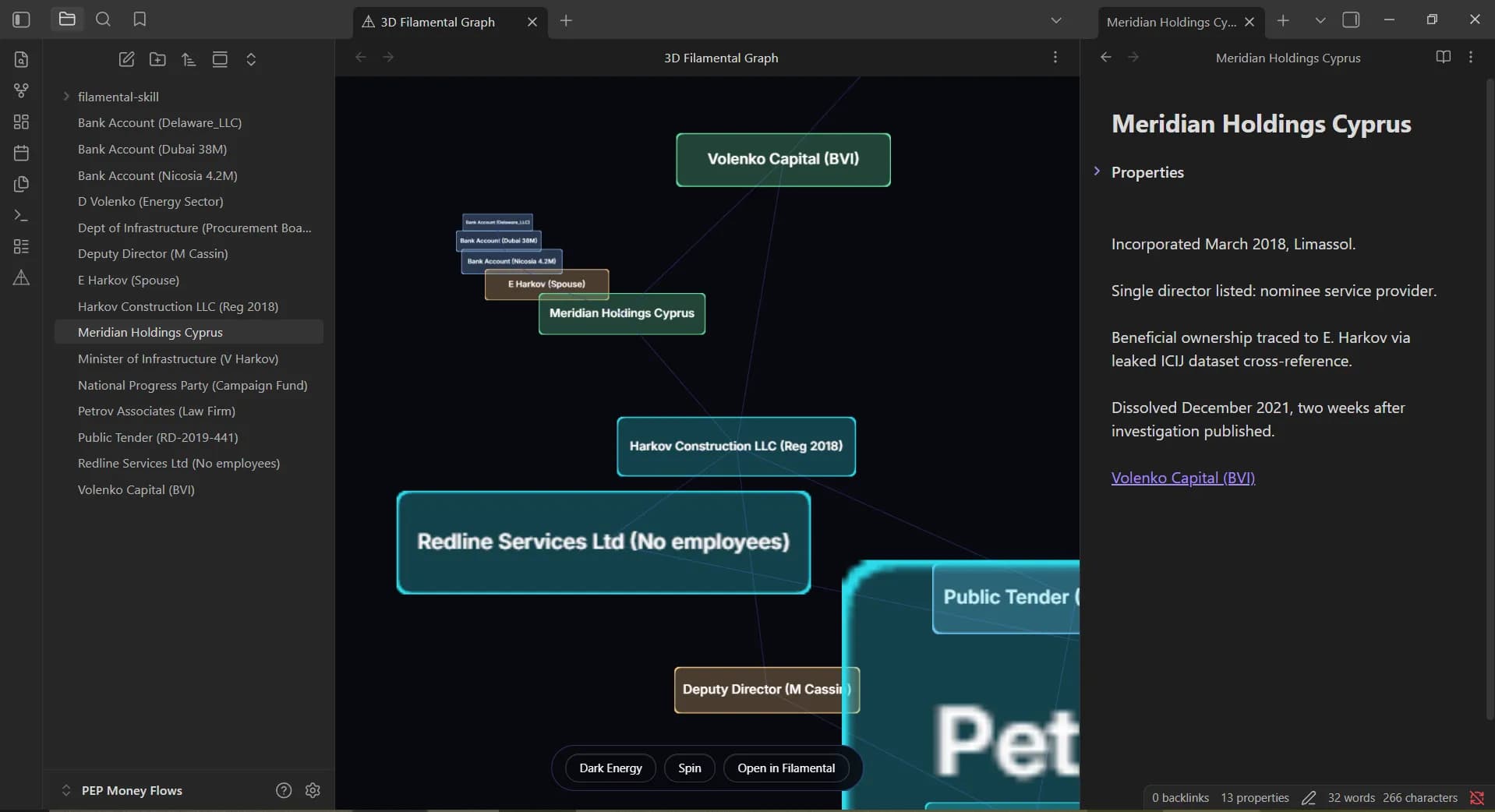 3D Filamental Graph screenshot