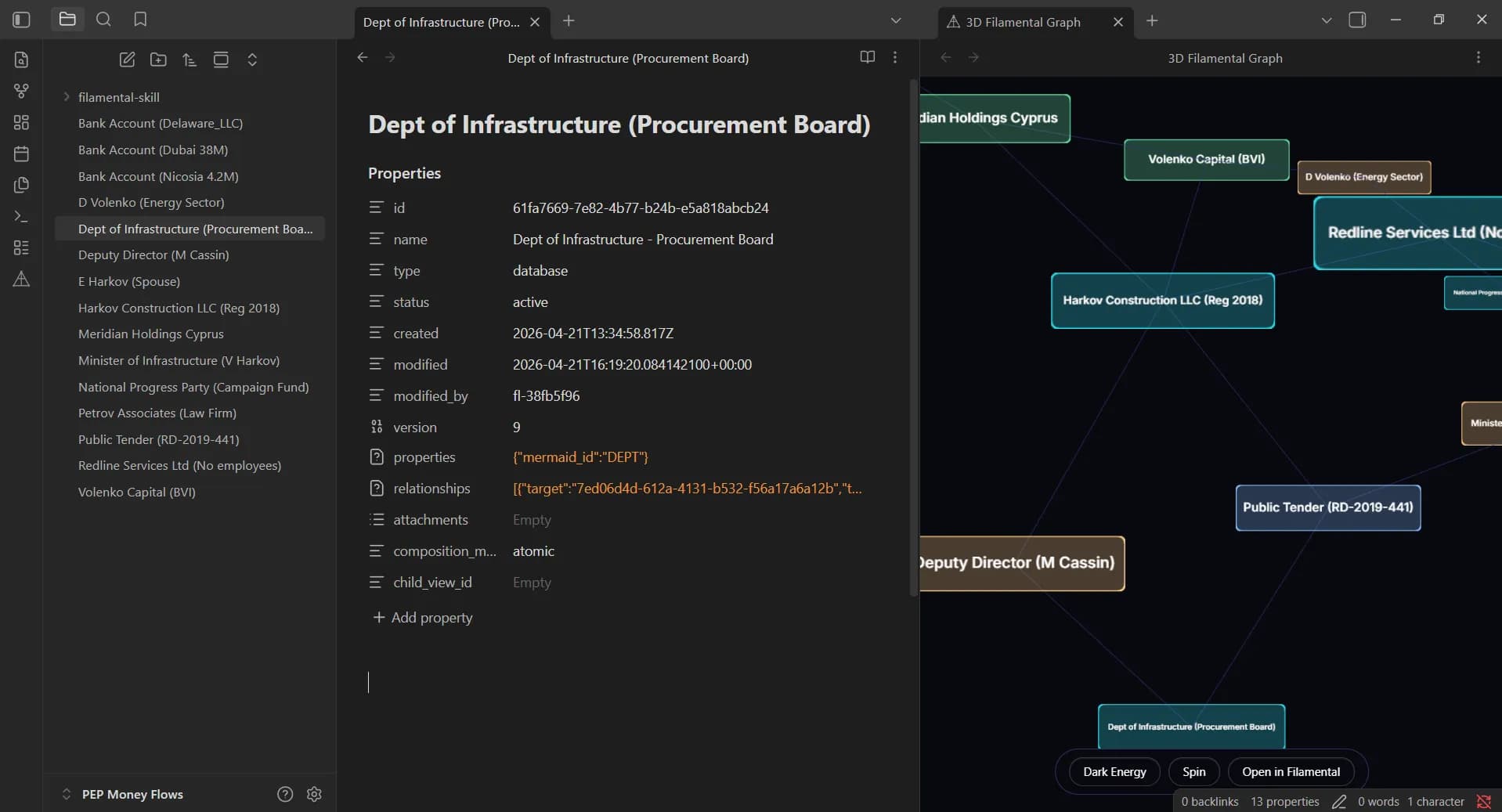 3D Filamental Graph screenshot