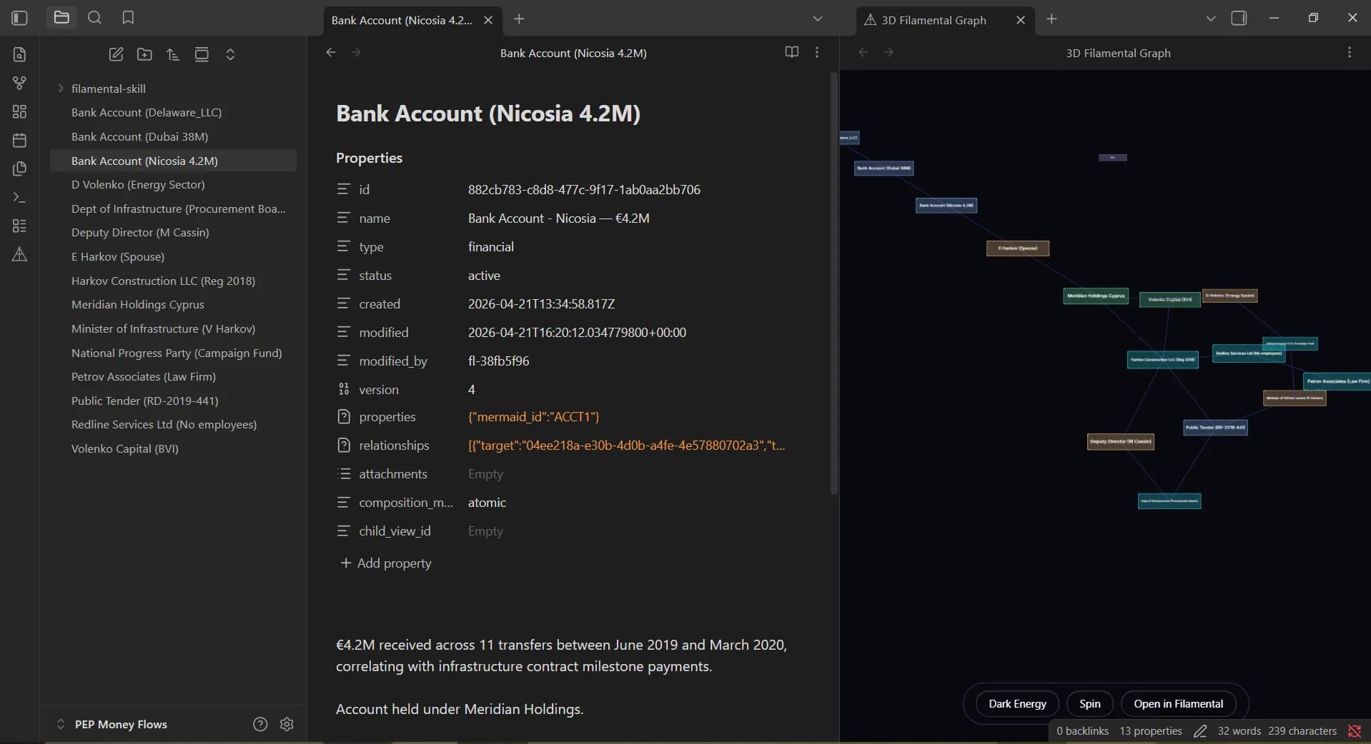 3D Filamental Graph screenshot