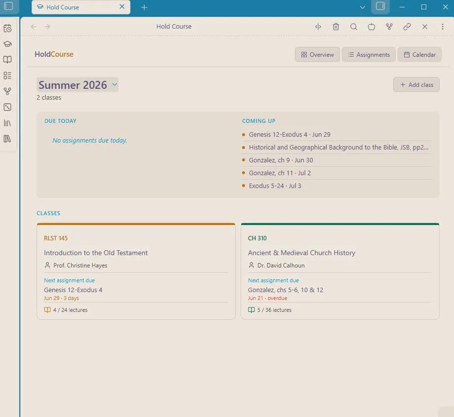 Hold Course screenshot
