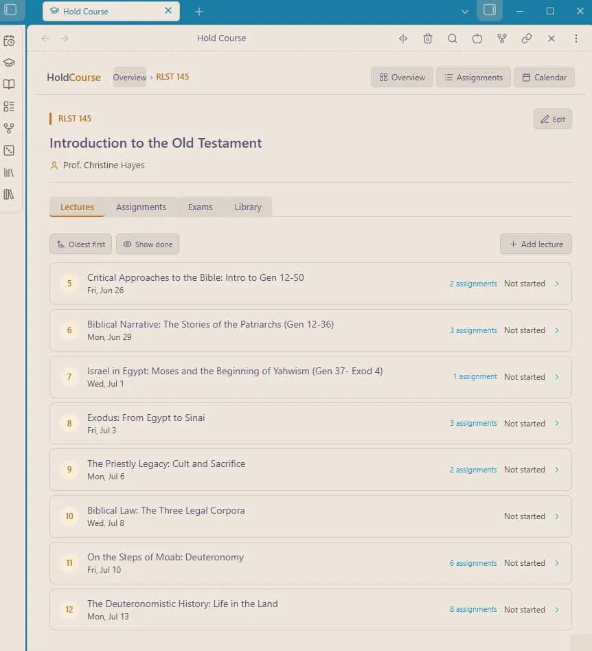 Hold Course screenshot