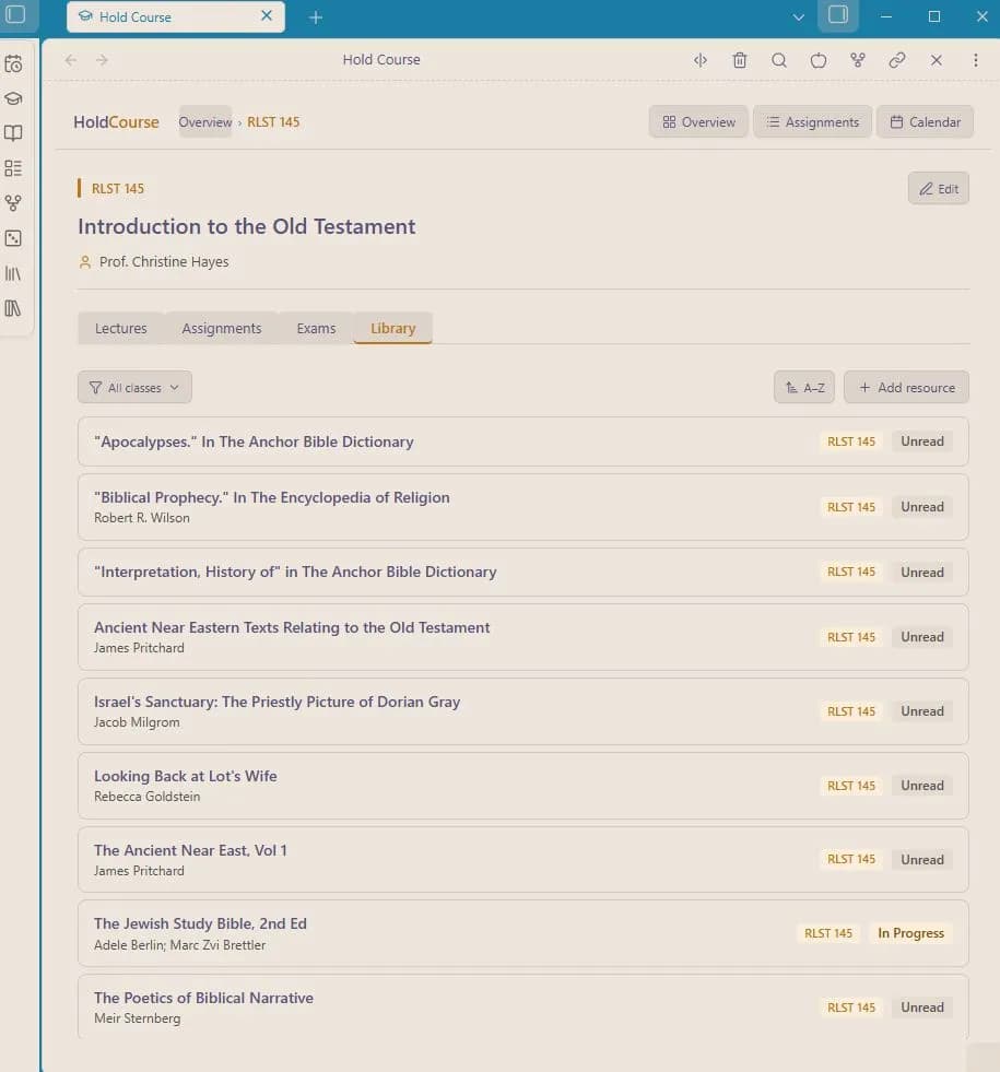Hold Course screenshot