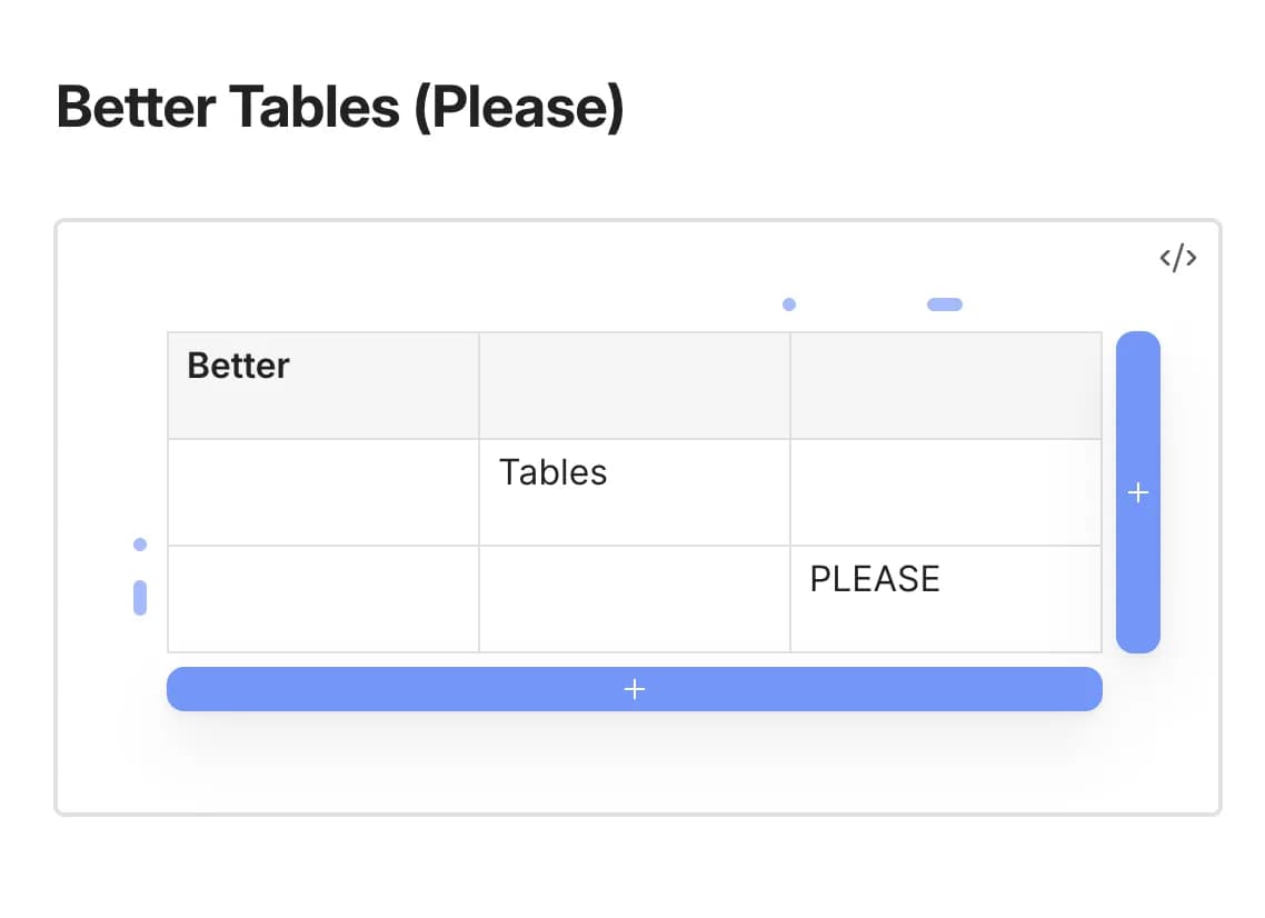 Better Tables screenshot