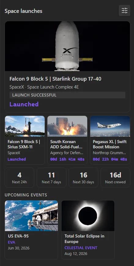 Space Launches screenshot