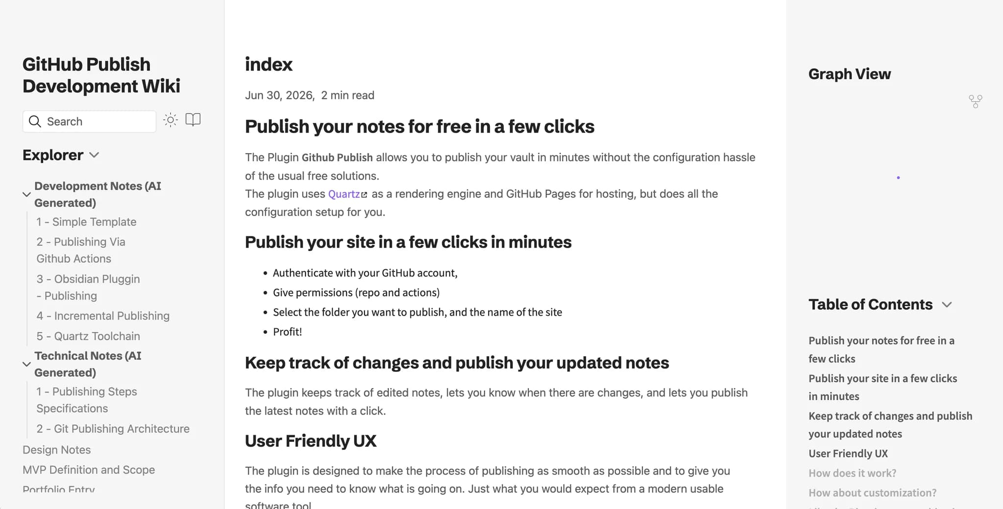 GitHub Publish screenshot