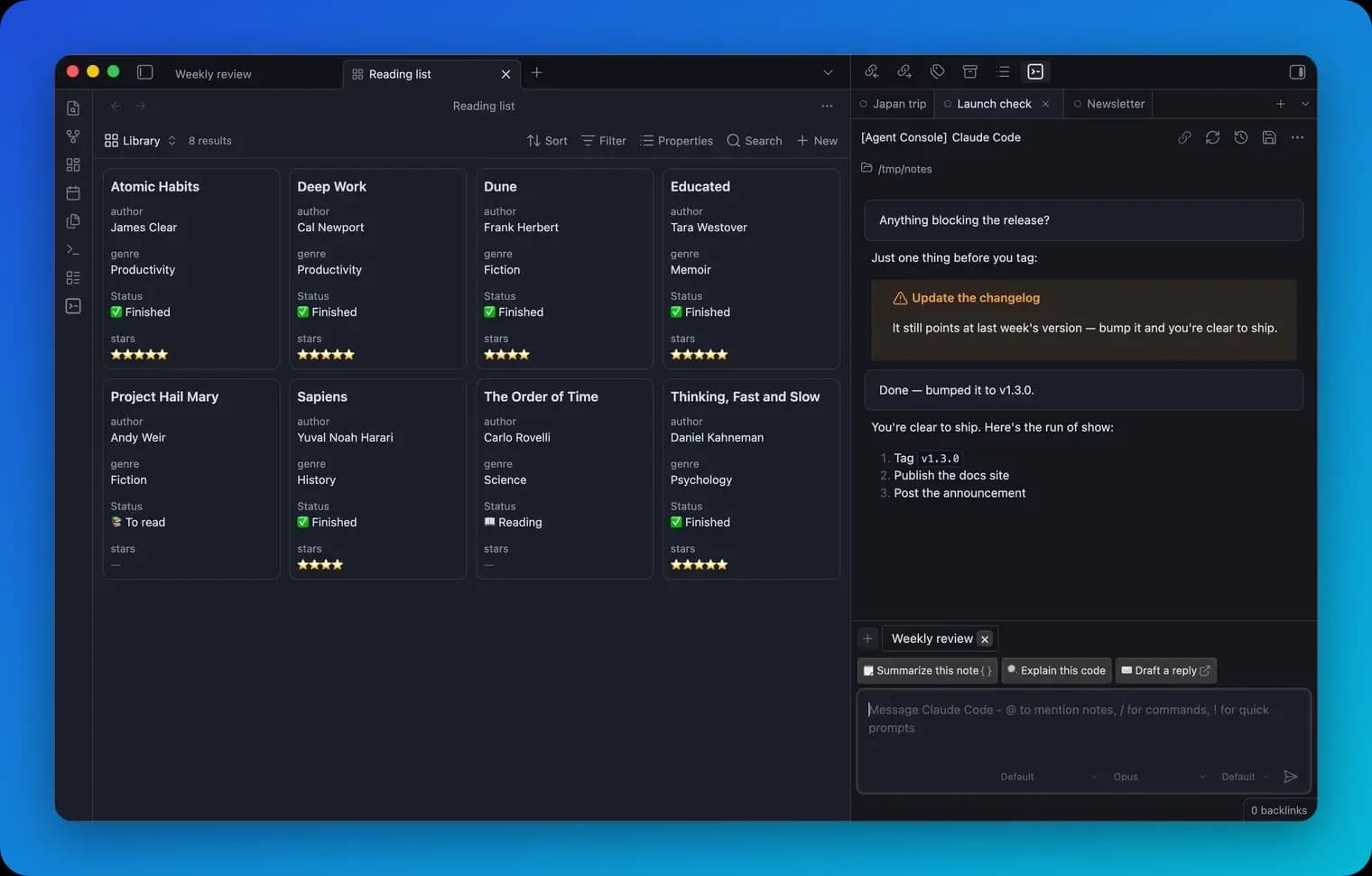 Agent Console screenshot
