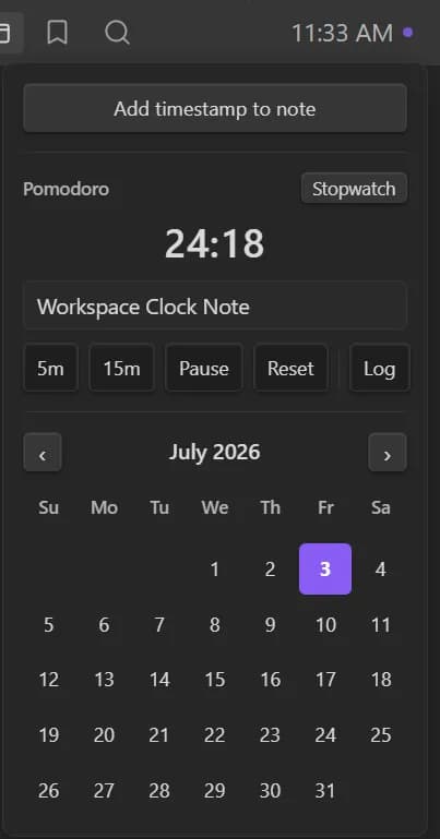 Workspace Clock screenshot
