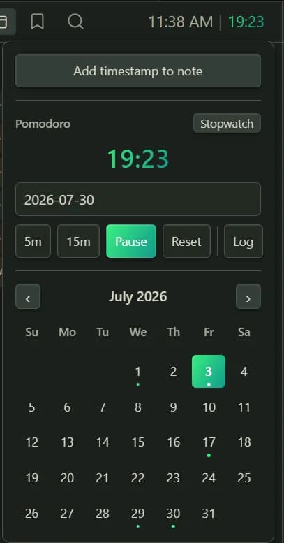 Workspace Clock screenshot