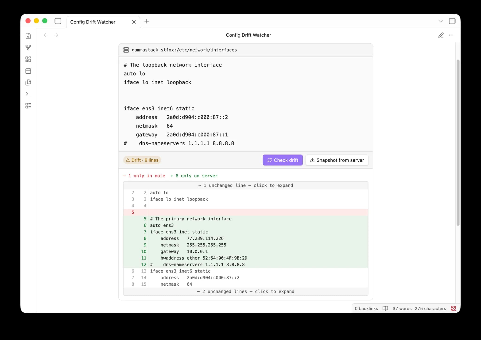 Config Drift Watcher screenshot