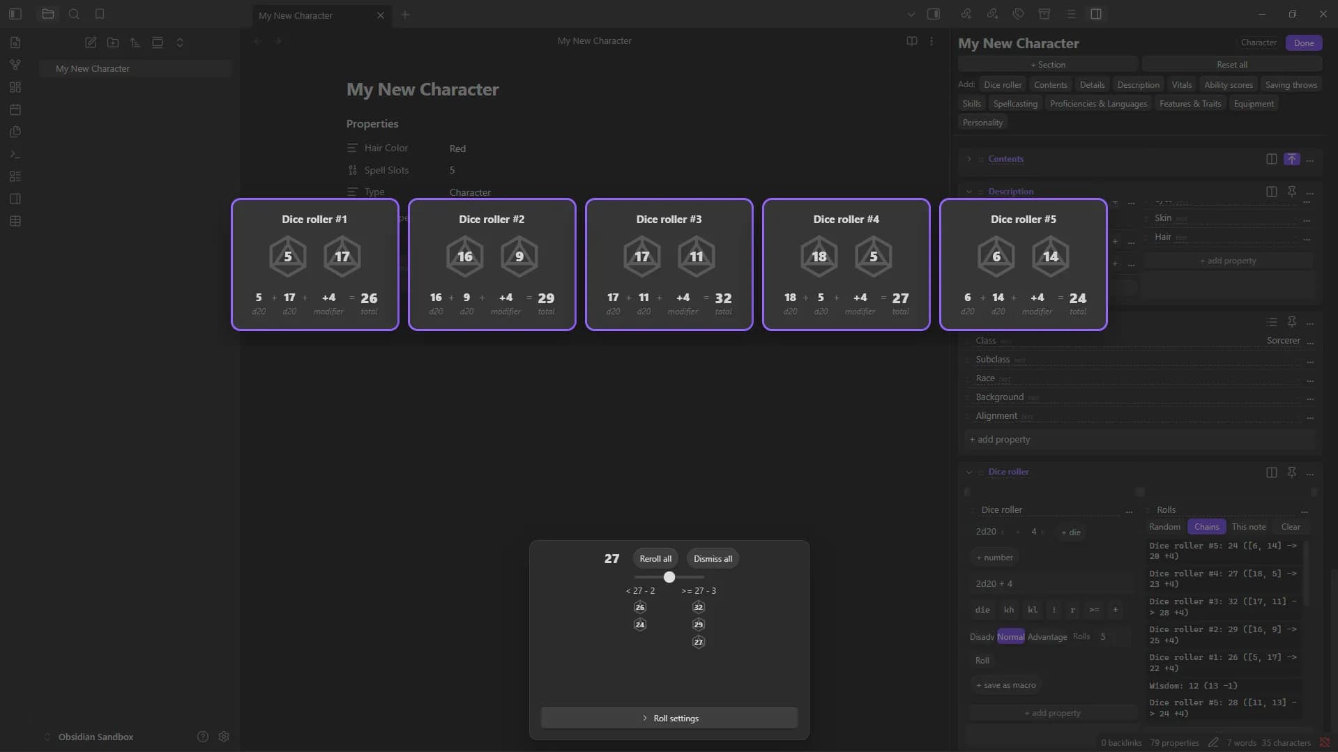 Extended Properties screenshot