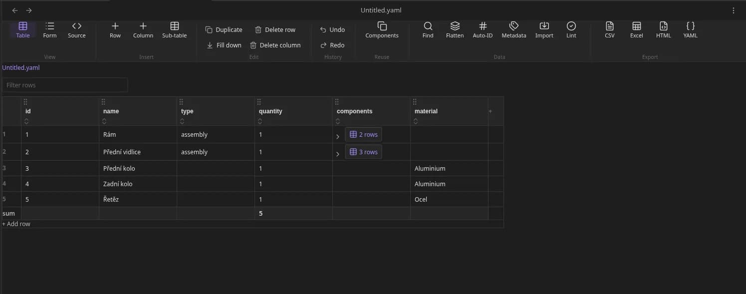 YAML Databases screenshot