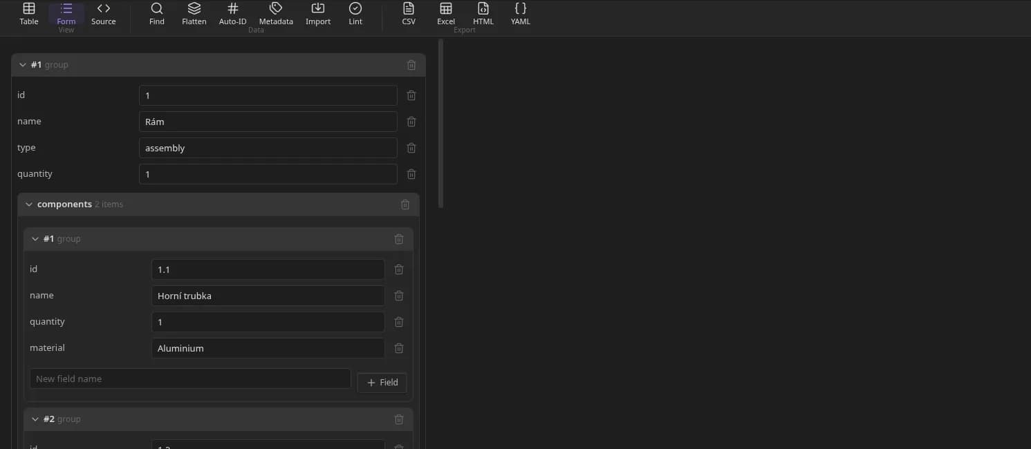 YAML Databases screenshot
