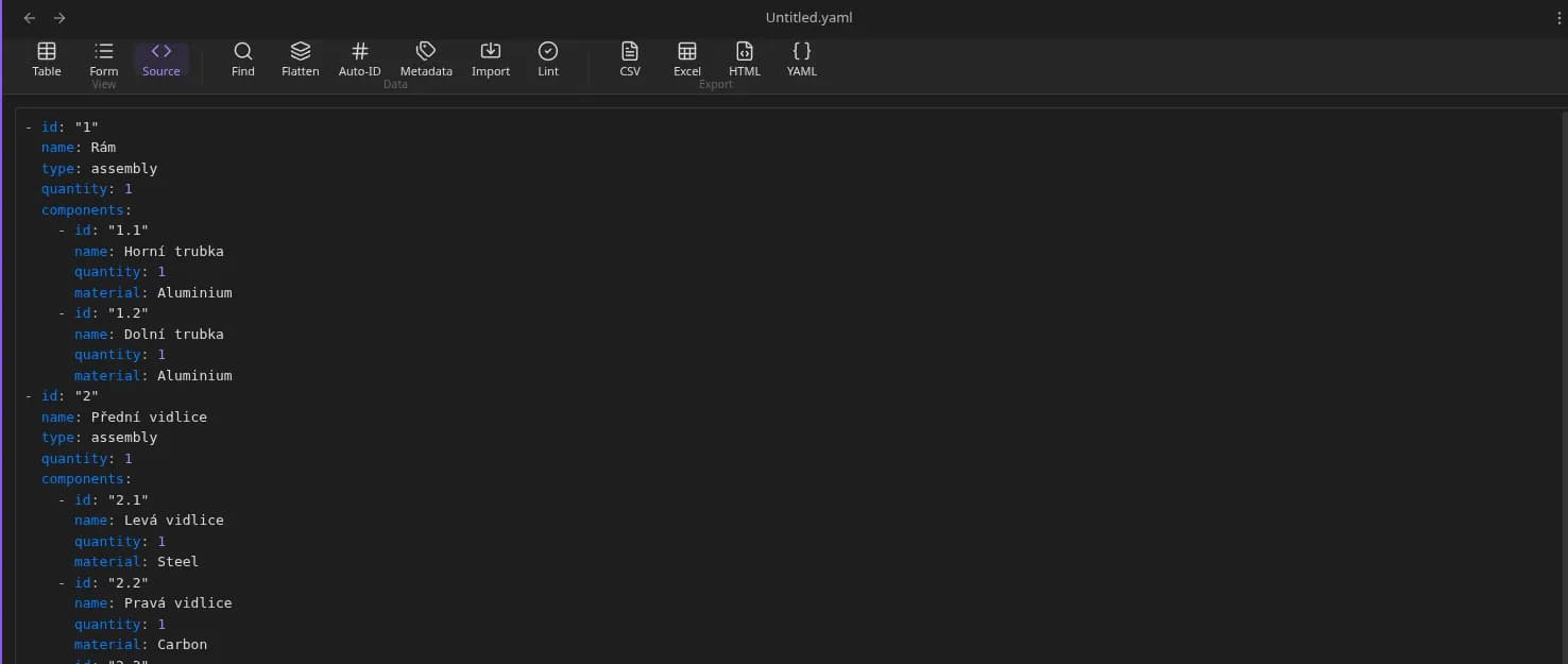 YAML Databases screenshot