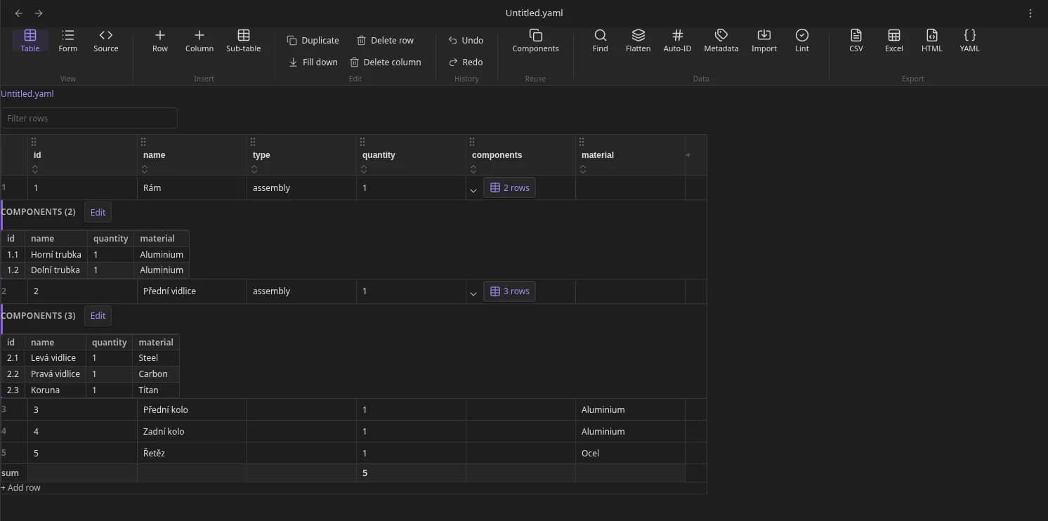 YAML Databases screenshot