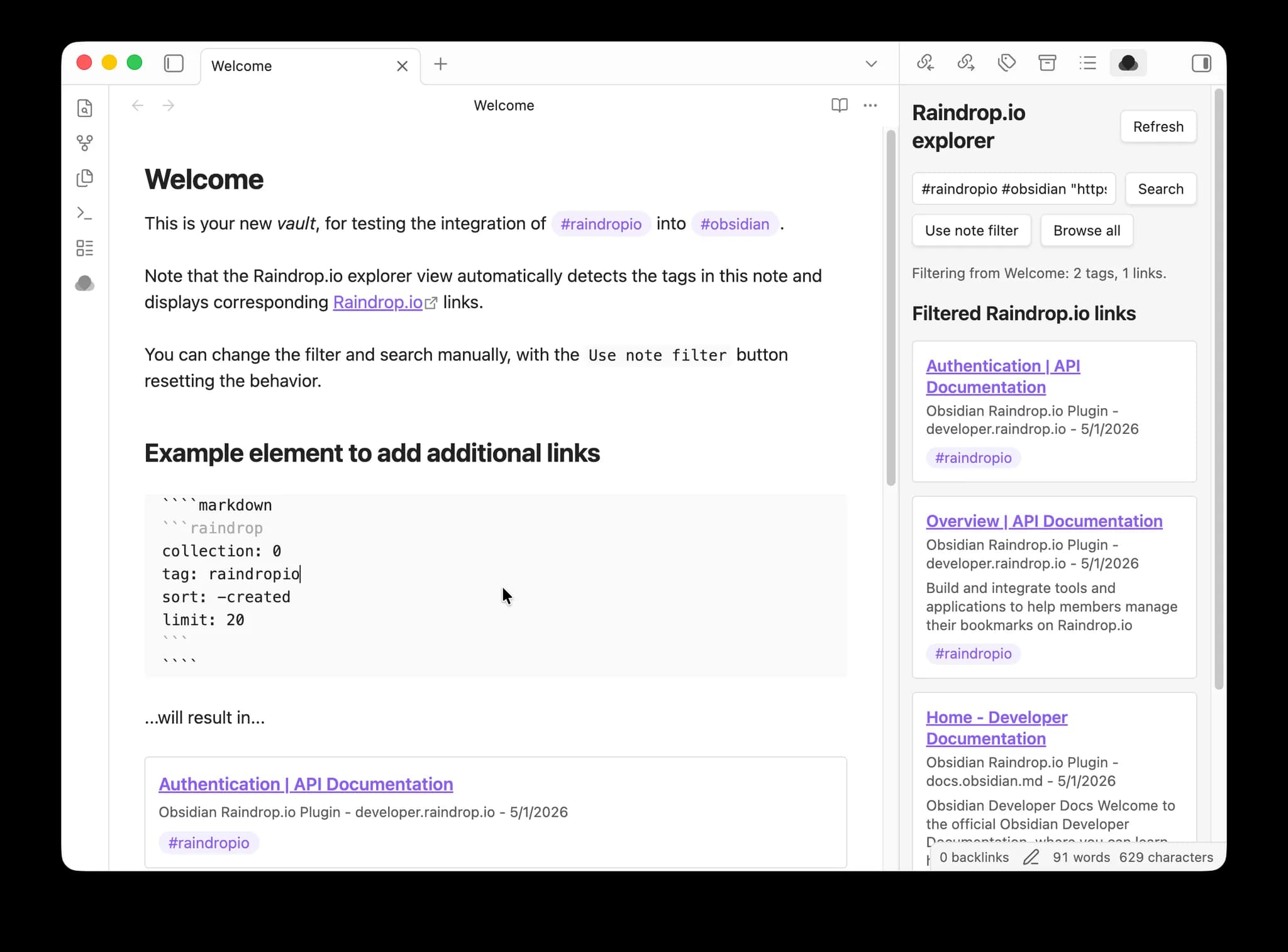 Raindrop.io screenshot
