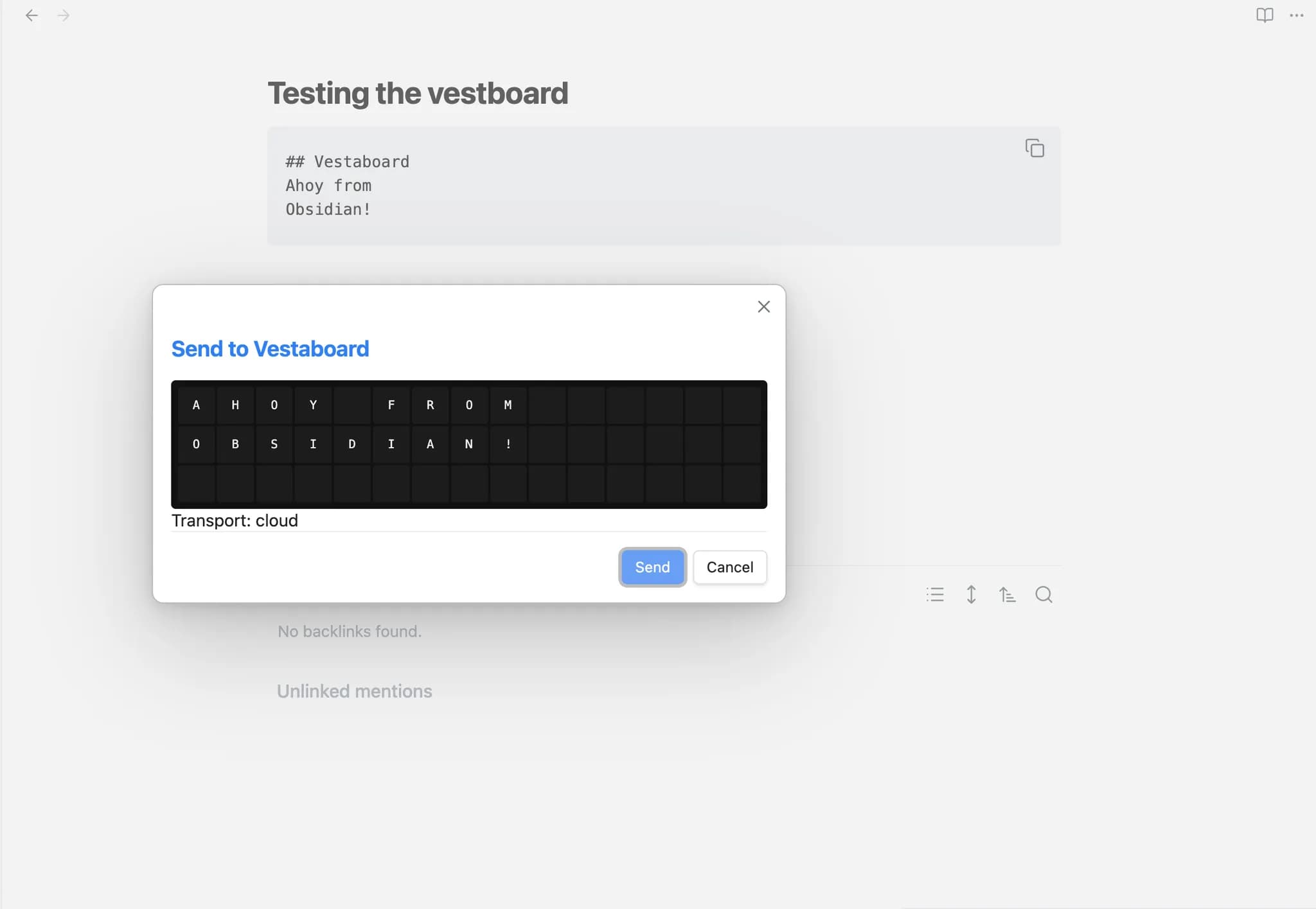 Vestaboardian screenshot
