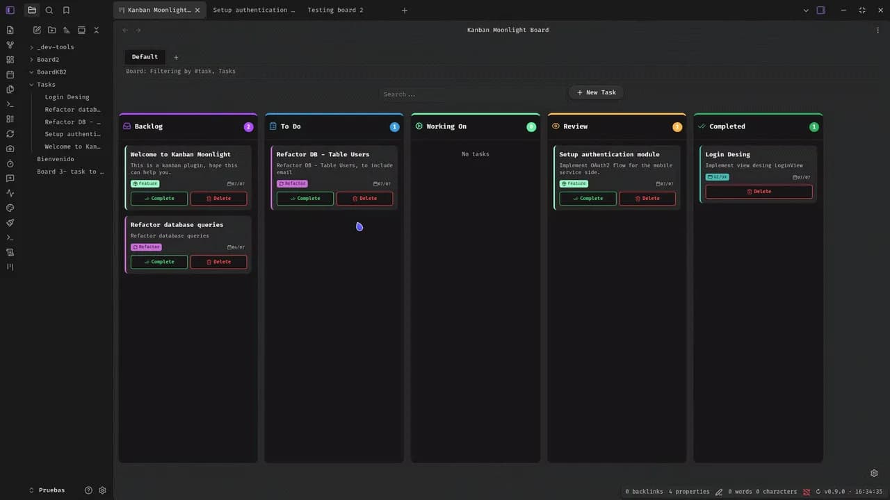 Kanban Moonlight screenshot