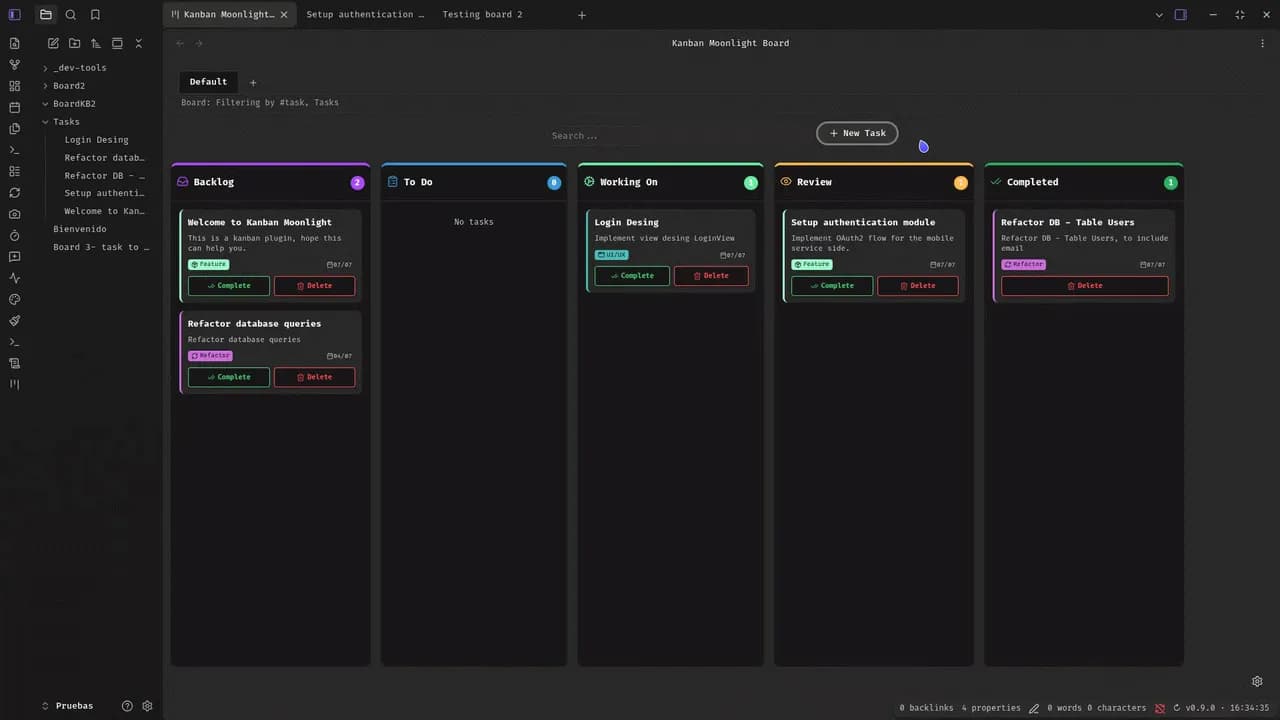 Kanban Moonlight screenshot