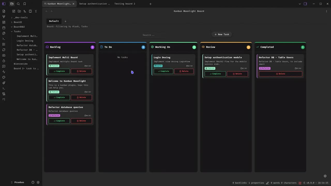 Kanban Moonlight screenshot